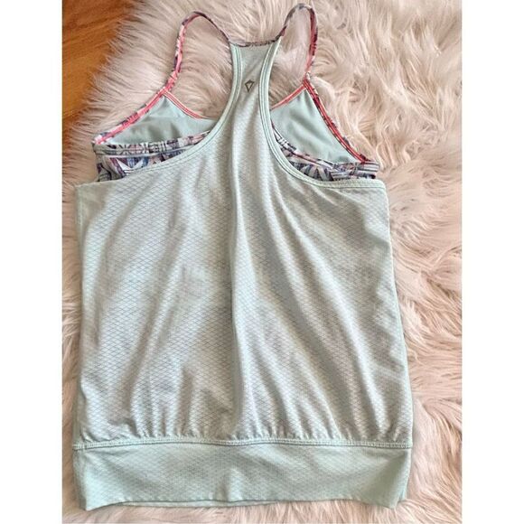 Ivivva Mint green blue Aztec Double Dutch Tank Top size 10 EUC - Picture 10 of 10